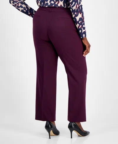 Tahari Asl Plus Size Flare-leg Pants In Purple