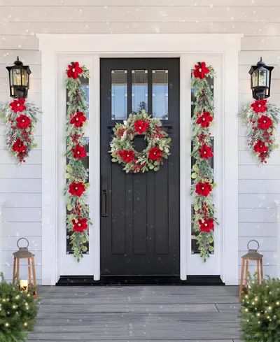 Glitzhome Christmas Magnolia Berry Garlands, Set Of 2 In Multi