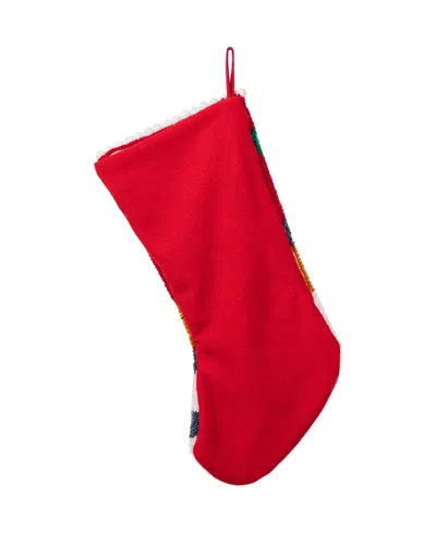 Glitzhome 21" Hooked Gingerbread Man Christmas Stocking In Multi