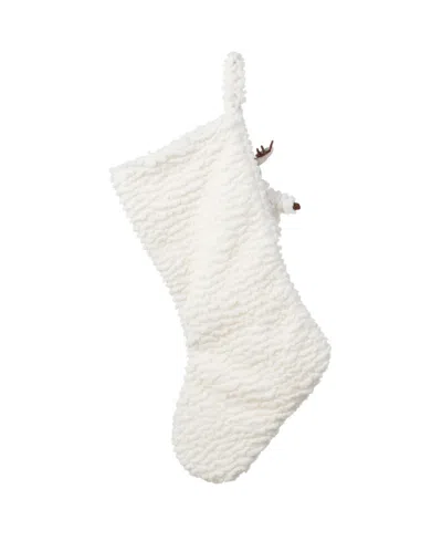 Glitzhome 21" Plush Christmas Stocking With Complimentary Reindeer Ornament In Multi