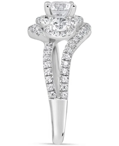 Macy's Diamond Halo Ring (1-1/2 Ct. T.w.) In 14k White Or Yellow Gold In Silver