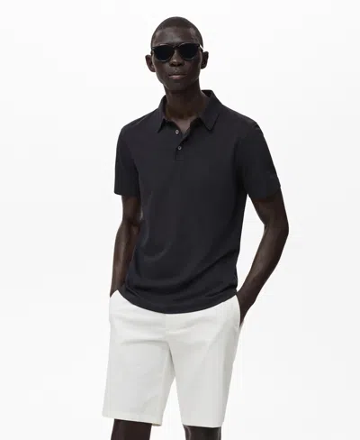 Mango Men's Slim-fit Cotton-pique Polo Shirt In Black