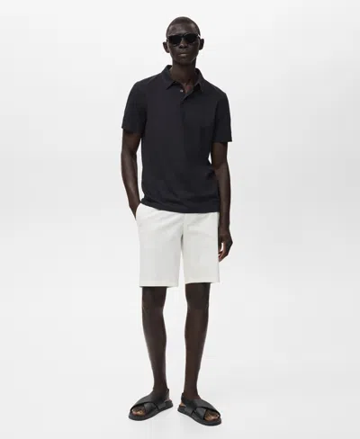 Mango Men's Slim-fit Cotton-pique Polo Shirt In Black