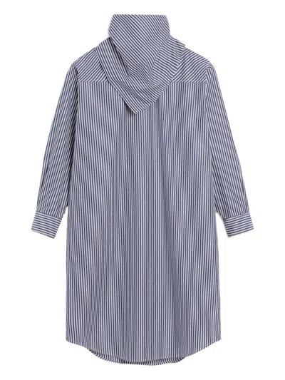 Ami Alexandre Mattiussi Ami Paris Blue Striped Poplin Shirt With Scarf Women In Blue