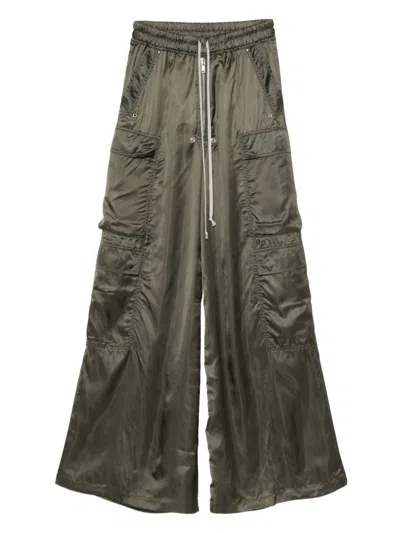 Rick Owens Wide Leg Trousers Elasticated Waistband In Green