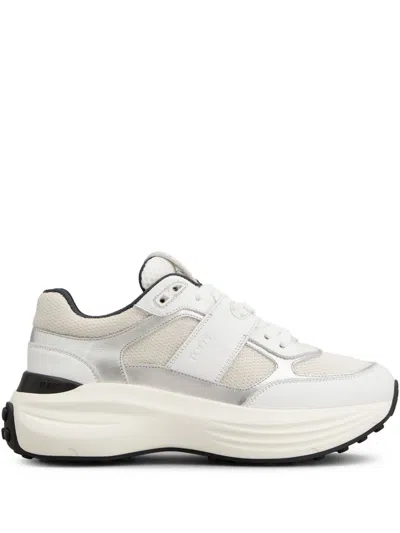 Tod's Low Top Leather Sneakers With Contrast Sole In White