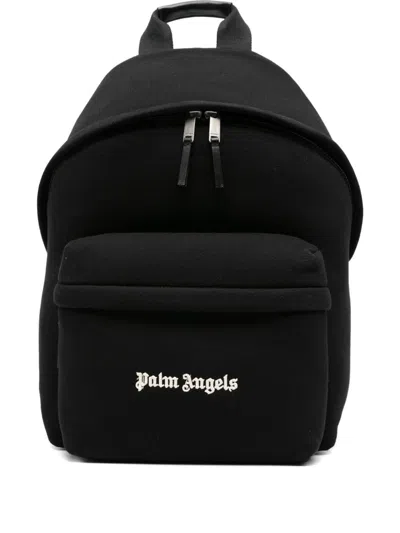 Palm Angels Versatile Backpack Featuring Adjustable Elements In Black