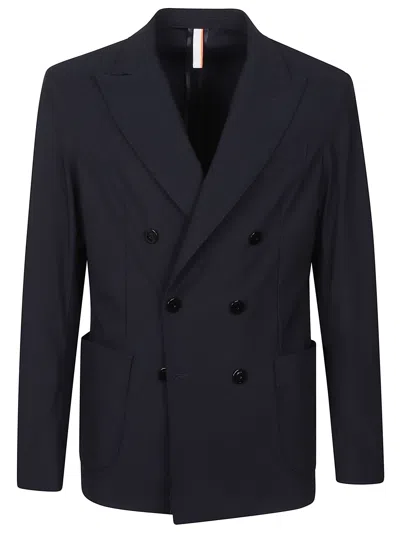 P.m.d.s Eritrea Double-breasted Jacket With Notch Lapel In Black