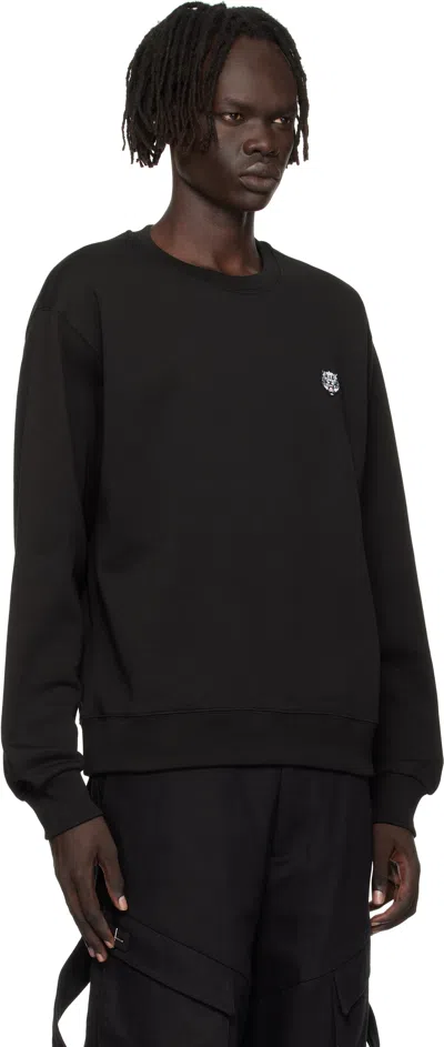 Kenzo Wild Tiger Crew Neck Sweatshirt Ribbed Cuffs Hem In Black