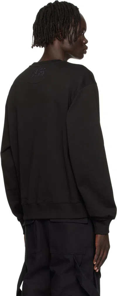 Kenzo Wild Tiger Crew Neck Sweatshirt Ribbed Cuffs Hem In Black
