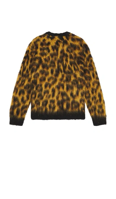 Obey Mens Patron Leopard-pattern Brushed Wool-blend Cardigan In Animal Print