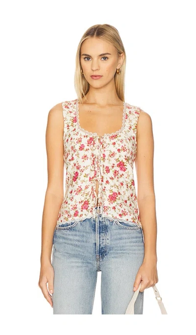 Show Me Your Mumu Mimi Top In Roses In Multi