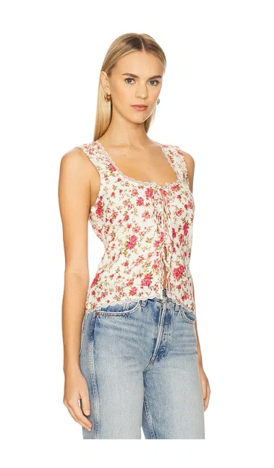 Show Me Your Mumu Mimi Top In Roses In Multi