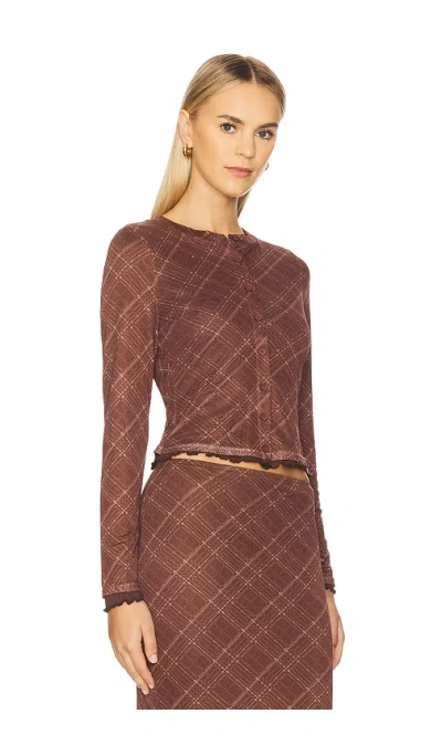 Line & Dot Richard Plaid Button Down Top In Multi