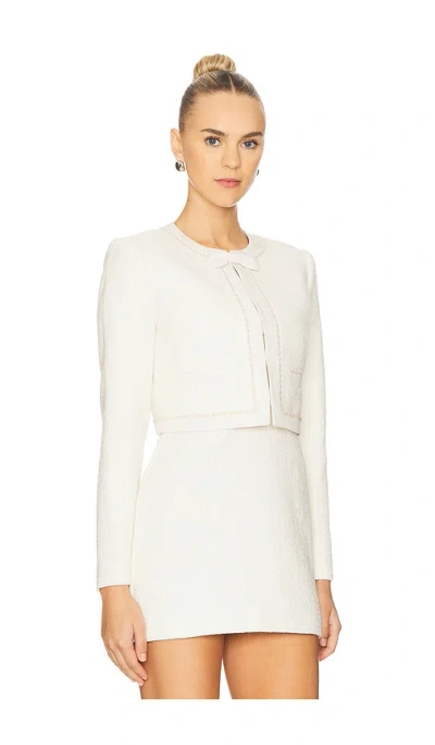 Loveshackfancy Ralphette Cropped Tweed Jacket In White