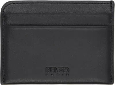 Kenzo Tiger-logo Leather Cardholder In Black