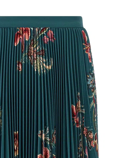Etro Pleated Skirt Skirts Multicolor In Blue