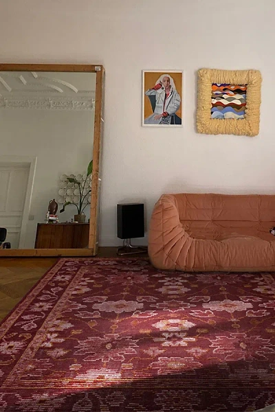 Revival Helen Washable Wool Flatweave Rug In Ruby At Urban Outfitters