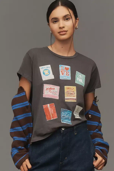 Letluv Matchbook City Graphic Tee In Brown