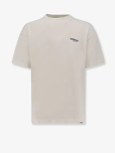 Represent White Cotton T-shirt In Neutral