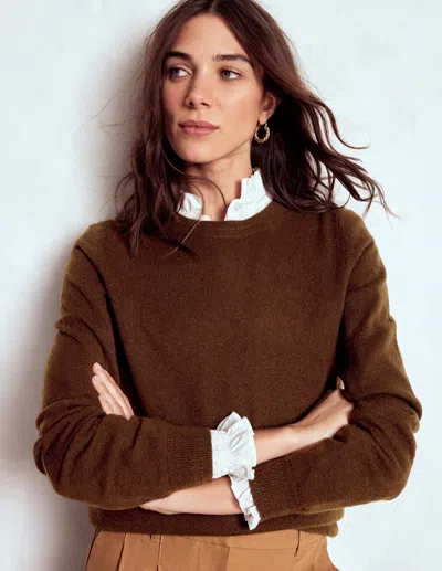 Boden Eva Kaschmirpullover Mit Rundhalsausschnitt-mokka In Multi