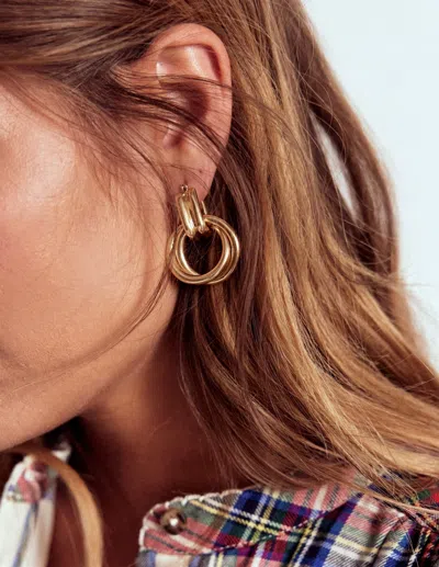 Boden Ohrringe Mit Zwei Gliedern-antikes Messing In Brown