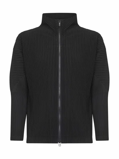 Issey Miyake Black Basics Zipup Cardigan July Jacket In Black