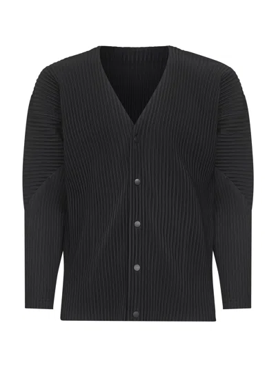 Issey Miyake Black Basics Cardigan In Black