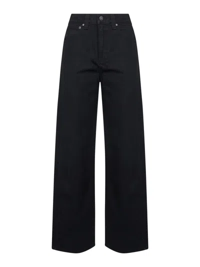 Khaite Bacall Low Rise Straight Jeans In Black