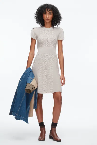 3.1 Phillip Lim Cable-knit Short-sleeve Midi Dress In Neutral