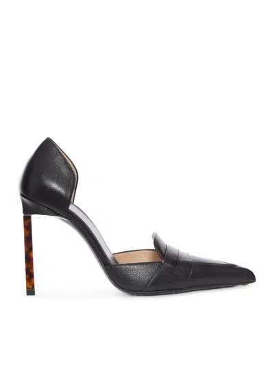 Tom Ford Black Leather High Heel Pumps In Black