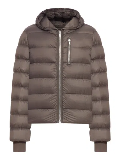 Rick Owens Gimp Padded Down Jacket In Re-nylon In Brown