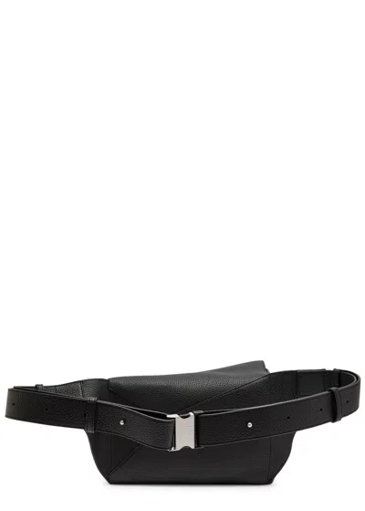 Loewe Men Puzzle Edge Small Leather Bumbag In Black