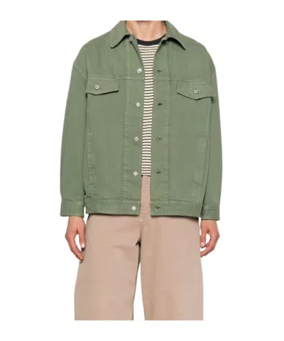 Apc Button-fastening Flap-pocket Jacket In Green