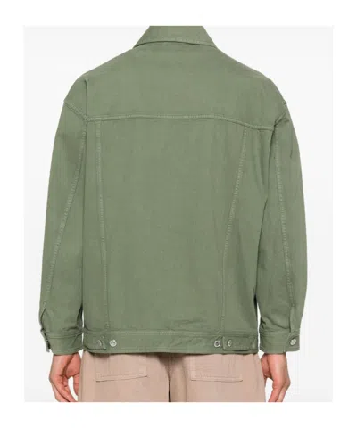 Apc Button-fastening Flap-pocket Jacket In Green
