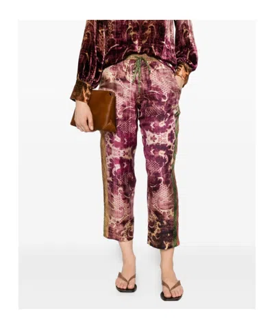 Pierre-louis Mascia Pierre Louis Mascia Printed Silk Trousers In Red