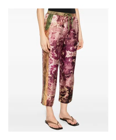 Pierre-louis Mascia Pierre Louis Mascia Printed Silk Trousers In Red