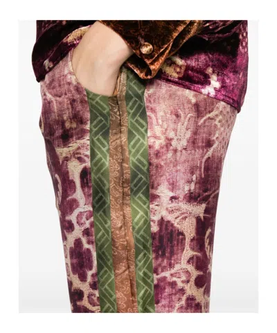 Pierre-louis Mascia Pierre Louis Mascia Printed Silk Trousers In Red