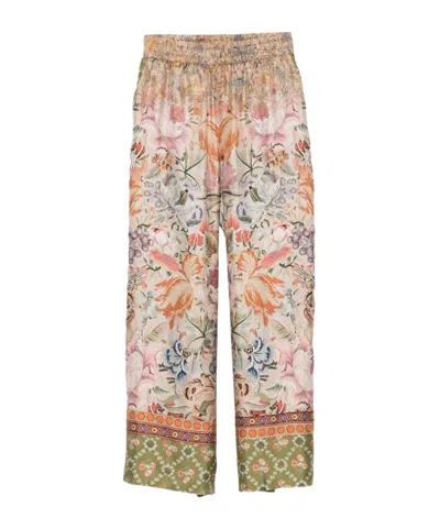 Pierre-louis Mascia Pierre Louis Mascia Printed Silk Trousers In Brown