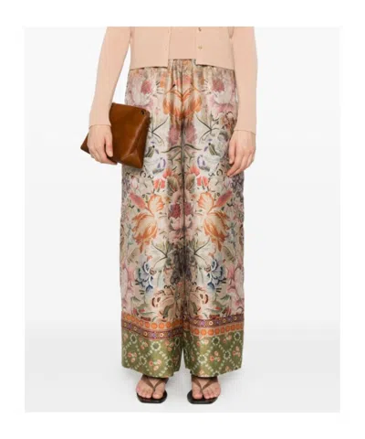 Pierre-louis Mascia Pierre Louis Mascia Printed Silk Trousers In Brown