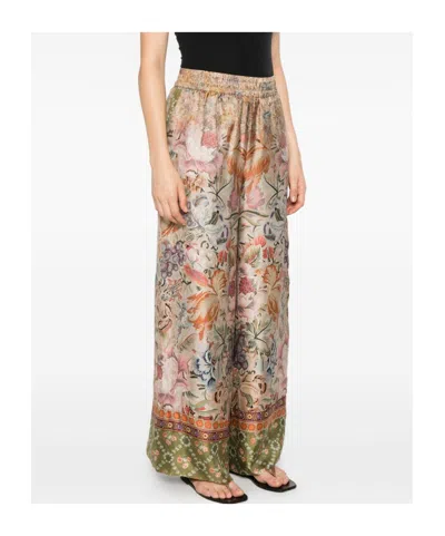 Pierre-louis Mascia Pierre Louis Mascia Printed Silk Trousers In Brown