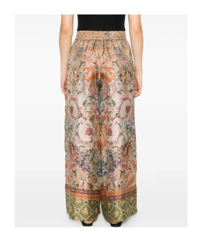 Pierre-louis Mascia Pierre Louis Mascia Printed Silk Trousers In Brown