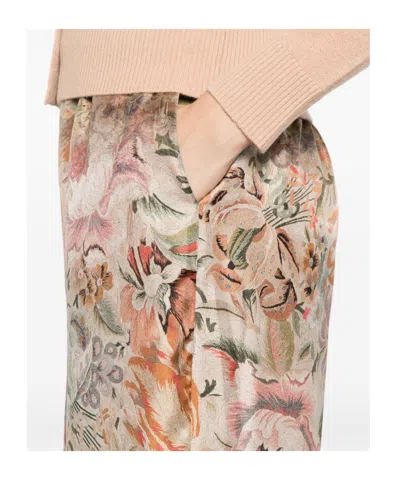 Pierre-louis Mascia Pierre Louis Mascia Printed Silk Trousers In Brown
