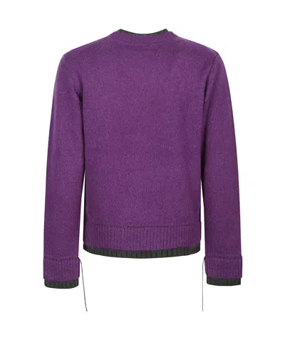 Sacai Wool Knit Pullover In Purple