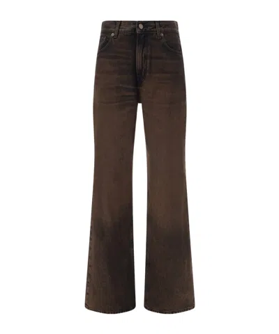 Haikure Brown Vintage Effect Korea Jeans In Brown