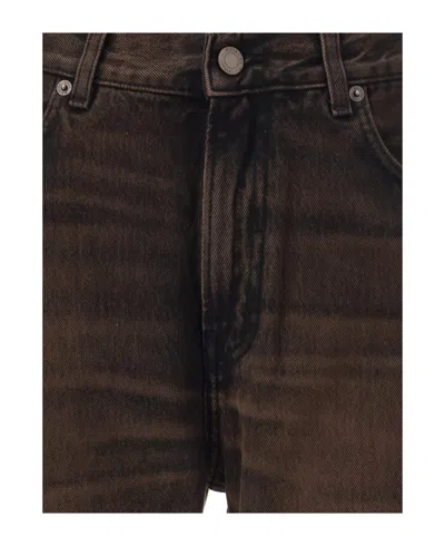 Haikure Brown Vintage Effect Korea Jeans In Brown