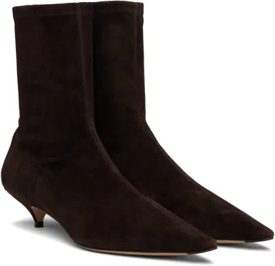 The Row Pointed Ankle Boots In Black