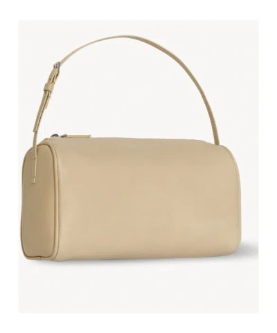 The Row 90s Top-handle Bag In Silk Leather In Sand