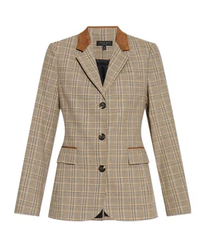 Rag & Bone Evia Houndstooth Plaid Blazer In Brown