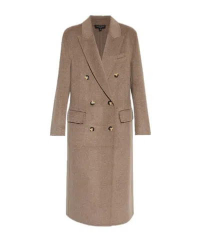 Rag & Bone Vasso Double Breasted Wool Blend Coat In Brown